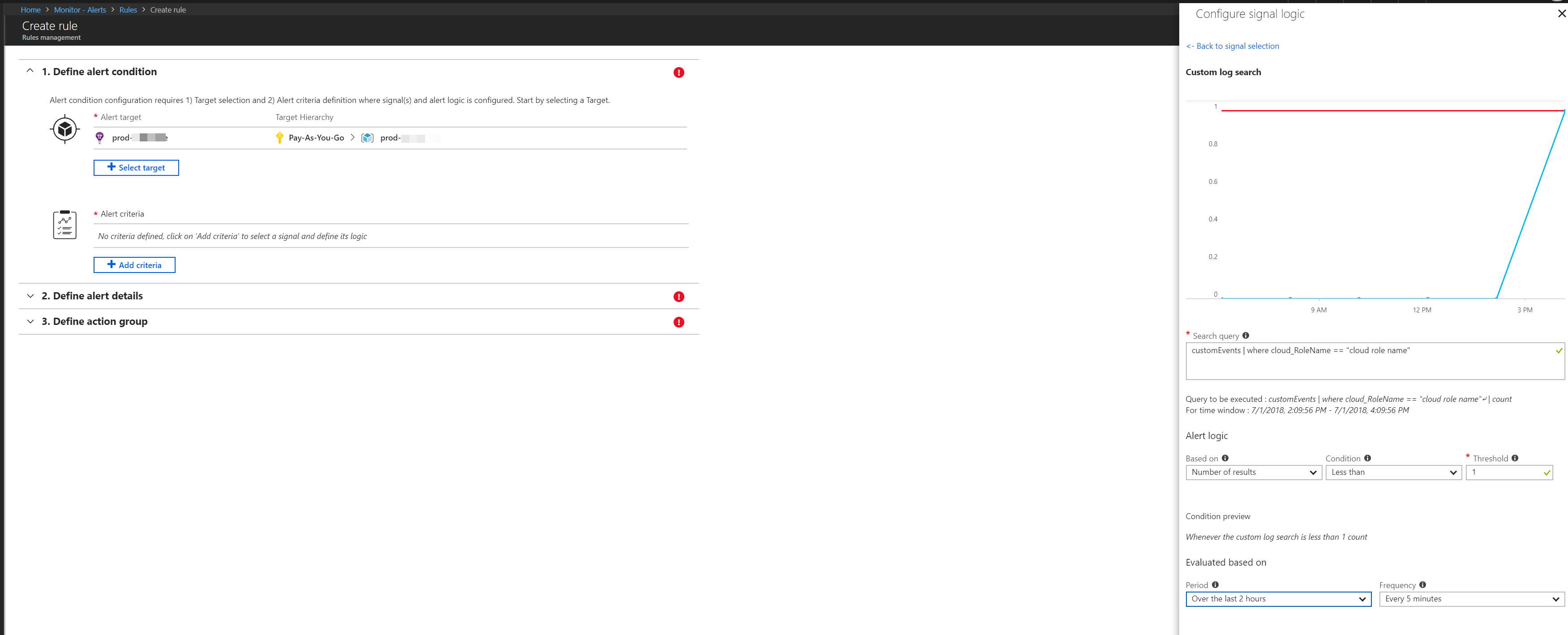 Selecting conditions